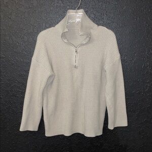 Women’s Beige Half-Zip Heavy Knit Sweater Size Medium